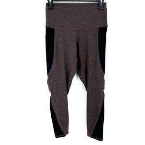 EVCR Evolution And Creation Crop Leggings Womens Small Heather Purple Black